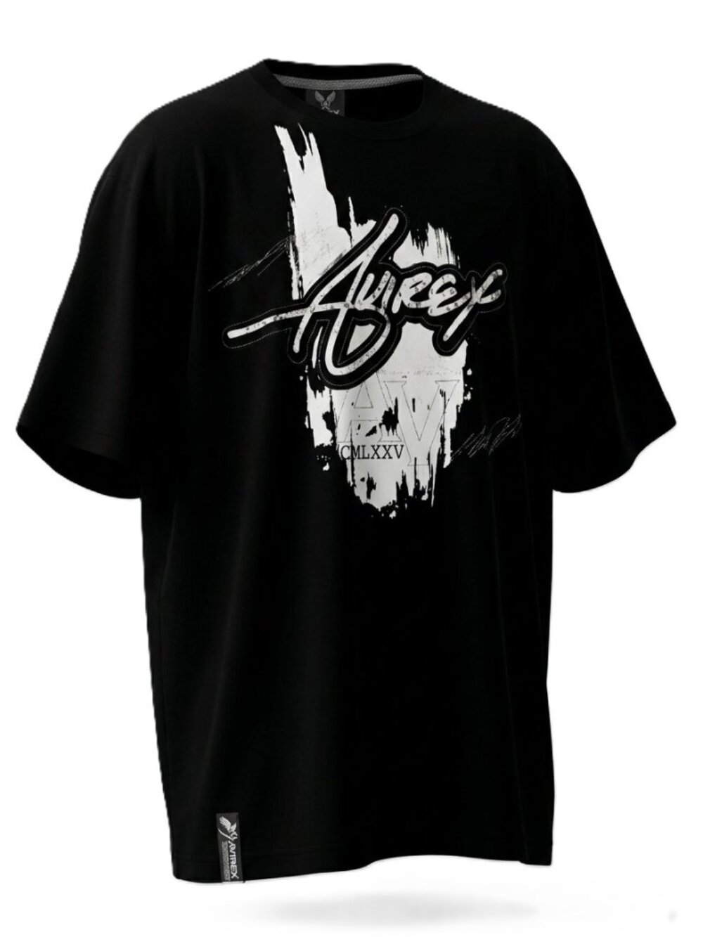AVIREX Men's 2XL Vintage Black & Silver 100% Cotton T-Shirt Retro Y2K Streetwear